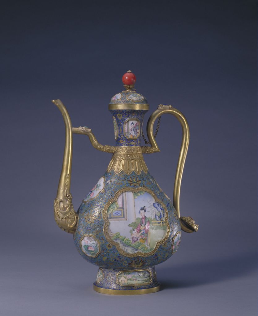 图片[2]-Qianlong style gold embryo filigree enamel inlaid painting enamel holding pot-China Archive